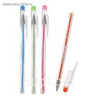 Ручка шариковая 0,38 мм стержень синий, игольчатый пишущий узел, МИКС