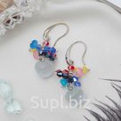 Серьги Кошачий глаз грозди цветные