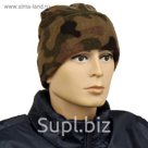 Шапка флисовая с отворотом, полиэстер, 300 г/кв.м, цвет Woodland Camo, размер 54-55
