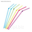 Набор трубочек для коктейля 5х210 мм "Доляна", цвет МИКС, 100 шт в упаковке