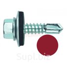 DIN 7504K S3 RAL3003 Саморез с шестигранной головкой, прессшайбой и стандартным сверлом окрашенный