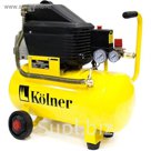 Компрессор масляный Kolner KAC 24 L, коаксиальный,1.5кВт,24л,206л/мин,2850об/мин, колеса