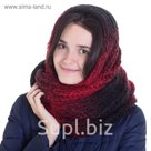 Шарф хомут "Эффект амбрэ", размер 35х130 см, цвет красный