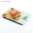 Весы кухонные SA-6077WS, электр., до 8 кг, жк.дисплей, рис."Специи (светлые)