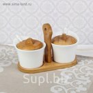 Набор банок для сыпучих продуктов 250 мл "Эстет", 2 шт, на подставке