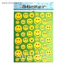 наклейка пластик с золотой обводкой улыбки 29*20 см