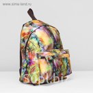 Рюкзак молодёжный на молнии, 1 отдел, наружный карман, цвет коричневый/разноцветный