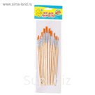 Набор кистей нейлон круглые, 12шт (№1,2,3,4,5,6,7,8,9,10,11,12)