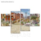 Наклейка пластик "Старый город" (набор 4 листа)  2 шт- 15х20 см, 2 шт-15х35 см  40х15,5 см