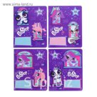 Тетрадь 18 листов клетка Littlest Pet Shop обложка мелованный картон, полный УФ-лак, МИКС