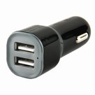 Зарядное устройство автомобильное, RED LINE AC-1A, кабель для IPhone (iPad) 1м, 2 порта USB, выходной ток 1 А, черное