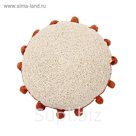 Подушка Circle, диаметр 48 см, терракотовые кисточки