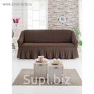 Чехол для мягкой мебели DO&CO DIVAN KILIFI на диван 3-х местный, цвет шоколад
