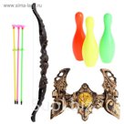 Лук "Королевский лучник", с кеглями и короной, стреляет присоской