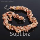 Бусы 3 ряда, крошка "Сердолик", 50см
