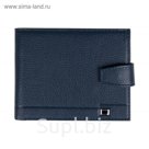 Портмоне, отдел для денег, отдел для карт, цвет синий