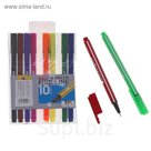 Набор ручек капиллярных 10цв. "Полоска" треугольные