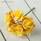 Декор для творчества "Розочки" (набор-букет 6 цветков) 10,5 см d=2,5 см МИКС