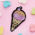 Брошь "Мороженое", цвет розово-золотой
