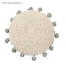 Подушка Circle, диаметр 48 см, зелёные кисточки