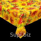 Клеенка столовая на нетканой основе "Подсолнухи и рябина", рулон 25 м