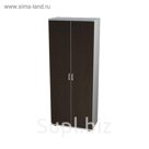 Шкаф-стеллаж  пятиярусный двухсекционный с двумя дверями, венге/серый ПШС5.2 + ПД5 (2шт)