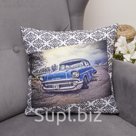 Подушка декоративная Ретро Авто 08, 40х40см, габардин, синтетич. волокно, 160 гр/м
