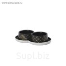 Миска двойная Moderna Trendy Dinner "Люксори Пет", пластиковая, 27х16,5х6 см