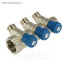 Коллектор ProFactor, с вентилями, 1" х 1/2" 3 выхода