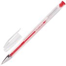Ручка гелевая BRAUBERG «Jet», корпус прозрачный, узел 0,5 мм, линия 0,35 мм, красная