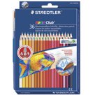 Карандаши цветные акварельные STAEDTLER (Германия) «Noris club», 36 цветов + кисть, европодвес