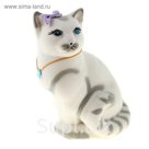 Копилка "Кошка Мурка" флок, белая, задувка