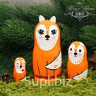 Матрешка 3 кукольная "Лисичка" 11см