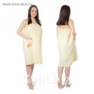 Килт(юбка) жен. вафельный однотон, вышивка, арт:КВ-4В молочный. 80Х150, Хл, 215 г/м