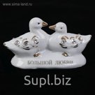 Нэцкэ керамика "Уточки-мандаринки - Живите богато" стразы 4,8х9х3,4 см