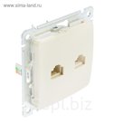 Розетка компьютерная и телефонная HEGEL "Мастер" РСКТ-440-01, RJ11 + RJ45, скрытая, бежевый 357455