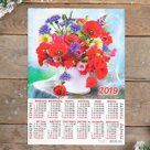 Календарь листовой А3 "Цветы - 2019 - 2" 29х42см