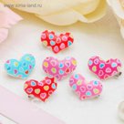 Брошь детская "Сердечко в сердечки", цвет МИКС