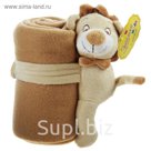 Набор подарочный для новорождённых "Этелька" 2 пр Мишка, плед коричневый, размер 75х100 см