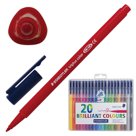 Фломастеры STAEDTLER (Германия) «Triplus», 20 цветов, трехгранные, пластиковый футляр