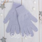 Перчатки одинарные для девочки, размер 14, цвет сиреневый 6с177