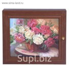 Ключница "Корзина с пионами", орех