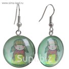 Серьги из стекла Candy девочка, цветные в серебре