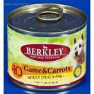 Консервы Berkley №10 для собак, дичь с морковью, 200г