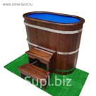 Купель овальная из лиственницы с пластиковой вставкой, 130 × 78 × 100 см