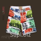 Новинка 2011 среди пляжных шорт. Мужские шорты Hollister. Материал: 100% полиэстер.