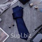 Набор мужской "Стиль" галстук 145*5см, запонки, линии тонкие, цвет темно-синий