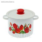 Кастрюля цилиндрическая 3,5 л "Тюльпаны", пластмассовая ручка