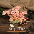 Копилка авторская "Свинки сладкая парочка", микс, ручная работа