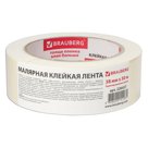 Клейкая крепп лента малярная BRAUBERG профессиональная, 38 мм х 50 м (реальная длина)